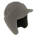 thumbnail image 3 of Winter Outdoor Fleece Lined Warm Ear Protection Ear Flaps Cap Peaked Knit Cap Beanie Hat Bomber Hats GREY, 3 of 8