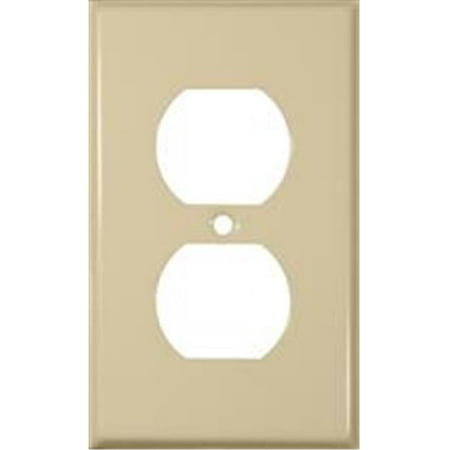 Ivory Decora Wall Plate - Stainless Steel Metal Wall Plates 1 Gang Duplex Receptacle Ivory