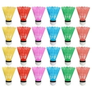 OUNONA 24Pcs Plastic Shuttlecock Colorful Badminton Game Ball Head Shuttlecock Light Weight