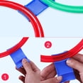 thumbnail image 5 of Kids Sensory Training Hopscotch Rings, 10 Plastic Hoops with 10 Clips & 1 Sandbag Storage Bag, 15inch Outdoor Play Equipment, Indoor Home Physical Fitness Toy for Children, Family Backyard Game, 5 of 6