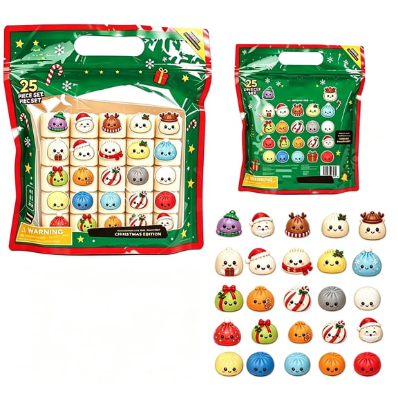 Halloween Dumpling Squishy Extra Mini Collectible Spooky Party Unbox Fidget Toy Set, 25-Count Mini Blind Box Squishies for Trick or Treat, Party Favors and Prize Boxes