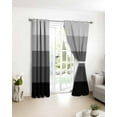 thumbnail image 4 of Fsddascl Black Grey Ombre Blackout Curtains for Bedroom/Living Room, Thermal Insulated Kitchen Curtains, Modern Abstract Art Farmhouse Striped Grommet Darkening Window Treatment Drapes 52"x63"x2, 4 of 8