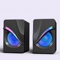 thumbnail image 1 of SDNall Light Emitting Computer Speaker USB Mobile Phone Laptop Desktop Mini Speaker Hifi Stereo Sound Cable Subwoofer Computer Audio 2 Pcs, 1 of 9