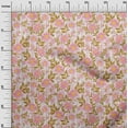 thumbnail image 2 of oneOone Polyester Lycra Pink Fabric Stripe|Leaves & Floral Artistic Sewing Material Print Fabric By The Yard 56 Inch Wide, 2 of 4