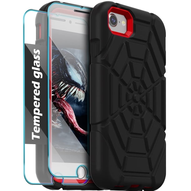 Funda Grifobes para iPhone SE 2022/2020/8/7/6/6S con 2 Protectores de Cristal Templado