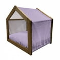 thumbnail image 2 of Checkered Pet House, Purple and White Colored Gingham Checks Rows Picnic Theme Vintage Style Print, Outdoor & Indoor Portable Dog Kennel with Pillow and Cover, 5 Sizes, Purple White, by Ambesonne, 2 of 5