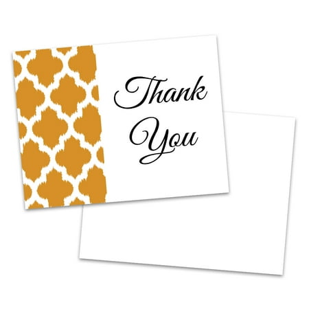 Personalized Black & Gold Moroccan Thank You Card