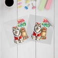 thumbnail image 3 of Santa is Coming Alaskan Malamute Merry Christmas Xmas Noel Truck Tree Cutout Transfer Sticker Alaska Mal Dog Lovers Gifts Transparent Decal Art Decor - 02023, 3 of 5
