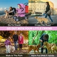 thumbnail image 7 of YRLLENSDAN 4 Wheels Dog Strollers Pet Strollers Cat Strollers with Cup Holder & Removable Liner Waterproof Doggy Stroller for Small Medium Dogs, Pink, 7 of 7