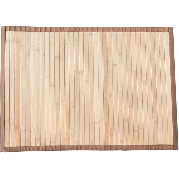 Bamboo Bathroom Accessories Area Rug & Mat Light Brown, 17" x 24" Runner