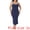 Dark Blue, variant on DARING DIVA Women's Plus Square Neck Sleeveless Bodycon Dress with Side Slit 1X Black