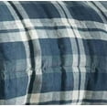 thumbnail image 7 of Nautica Home  Crossview Collection   Ultra Soft  Cozy Microsuede Reversible Plaid Quilted Comforter Matching Sham, 2-Piece Bedding Set, TW/TWXL, Navy TW/TWXL Comforter Set, 7 of 7