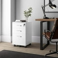 thumbnail image 4 of Modern Design Lazio White File Cabinet, Filing Cabinets for Home Office, Drawers for Under Desk, Locking 3 Drawer Rolling Wood File Cabinet with Lock, by Crafts and Comfort, 4 of 16