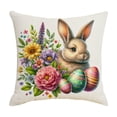 thumbnail image 3 of Throw Pillow Covers 18x18, Easter Decorations Pillow Cases with Cartoon Bunny Patterns, Spring Decor for Bedroom Couch Cushion Cover, Multicolor, 3 of 7