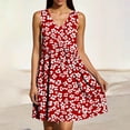 thumbnail image 3 of Livrdious Womens Casual Summer Dress with Floral Print, Sleeveless V Neck Sundress, Loose Fit A Line Mini Dress for Beach Vacation Outfit, 3 of 6