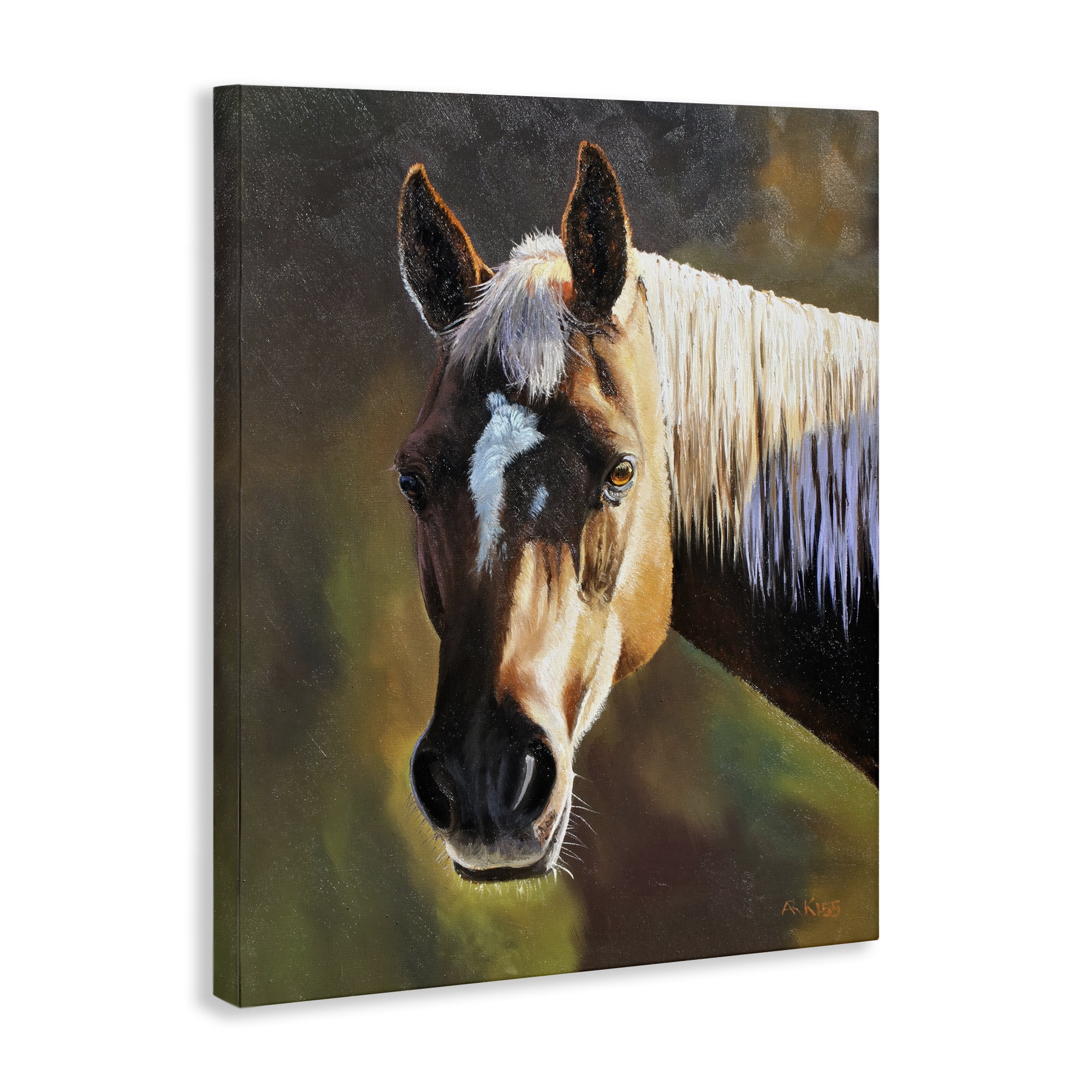 Stupell Industries Brown Horse Portrait Animals Painting Wrapped Canvas Art Print Wall Art, 24 x 30