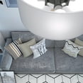thumbnail image 3 of Costway 3-Light Semi Flush Mount Ceiling Light Fixture Glass Drum Pendant Lamp, 3 of 12