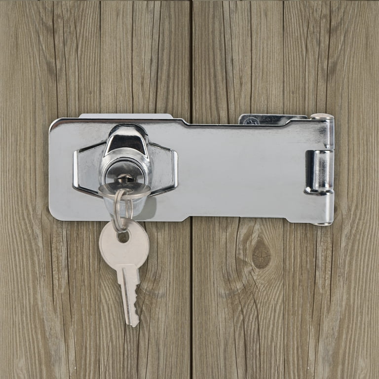 Hyper Tough 4.5 inch. New Steel Locking Safety Hasp, Chrome