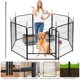 thumbnail image 3 of Valla para mascotas plegable de 8 paneles con puerta para interiores camping patio 140x70x80 cm, 3 of 7