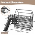 thumbnail image 3 of Twin-Over-Twin Metal House-Shaped Bed Frame with Multi-Functional Storage Stairs, Kids Bunk Bed with Slide, 3 of 7