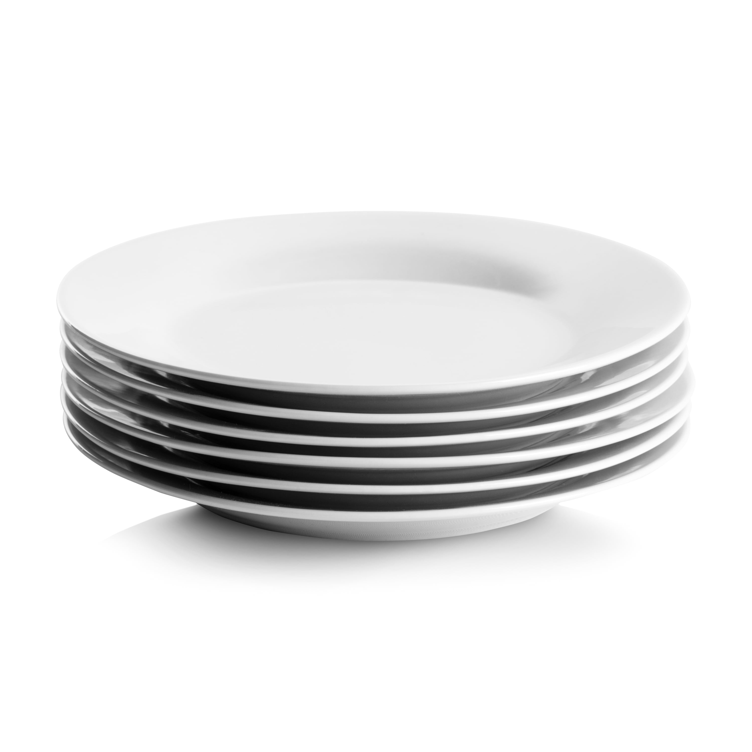 10 Strawberry Street Simply White 7.5" Round Ceramic Salad Plate, Set of 6