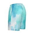 thumbnail image 2 of Men's Pajama Bottoms Athletic Shorts For Men Casual Cotton Watercolor Light Blue, 2 of 7