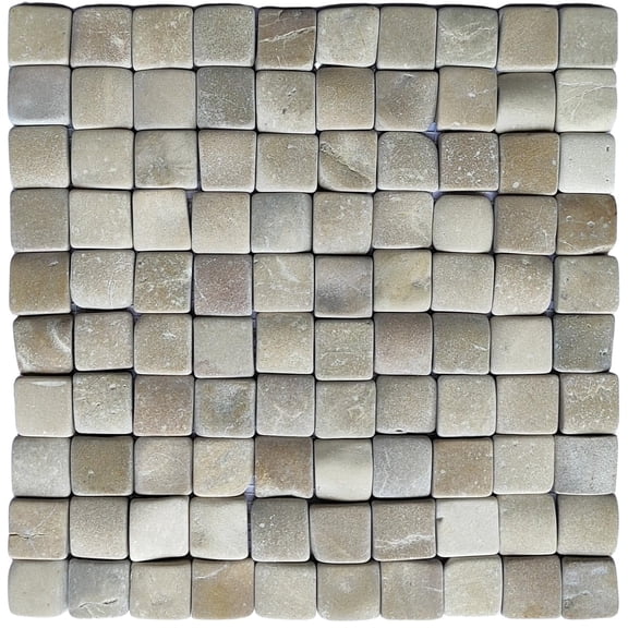CNK Tile Java Tan Pebble Square Mosaic Tile 1"x1