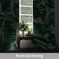 thumbnail image 4 of Lfeey Tropical Palm Leaves Blackout Curtains, Grommet Window Curtains for Living Room Bedroom, 42"x63" Inch, 2 Panels, 4 of 6