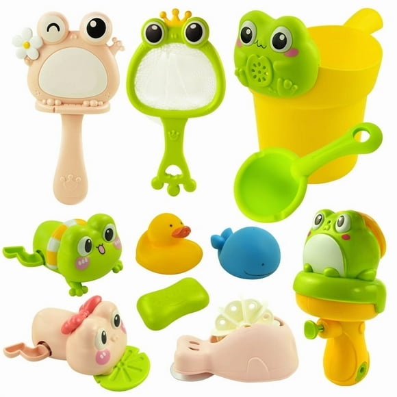 Baby bath water toy - Baby Bath Toy for Toddlers,Bathtub Toy Baby Pool Toys Fishing Games Swimming Toys,Toddler Bath Toys ,Fishing Net Water Table Toys (11pcs+Shampoo cup)