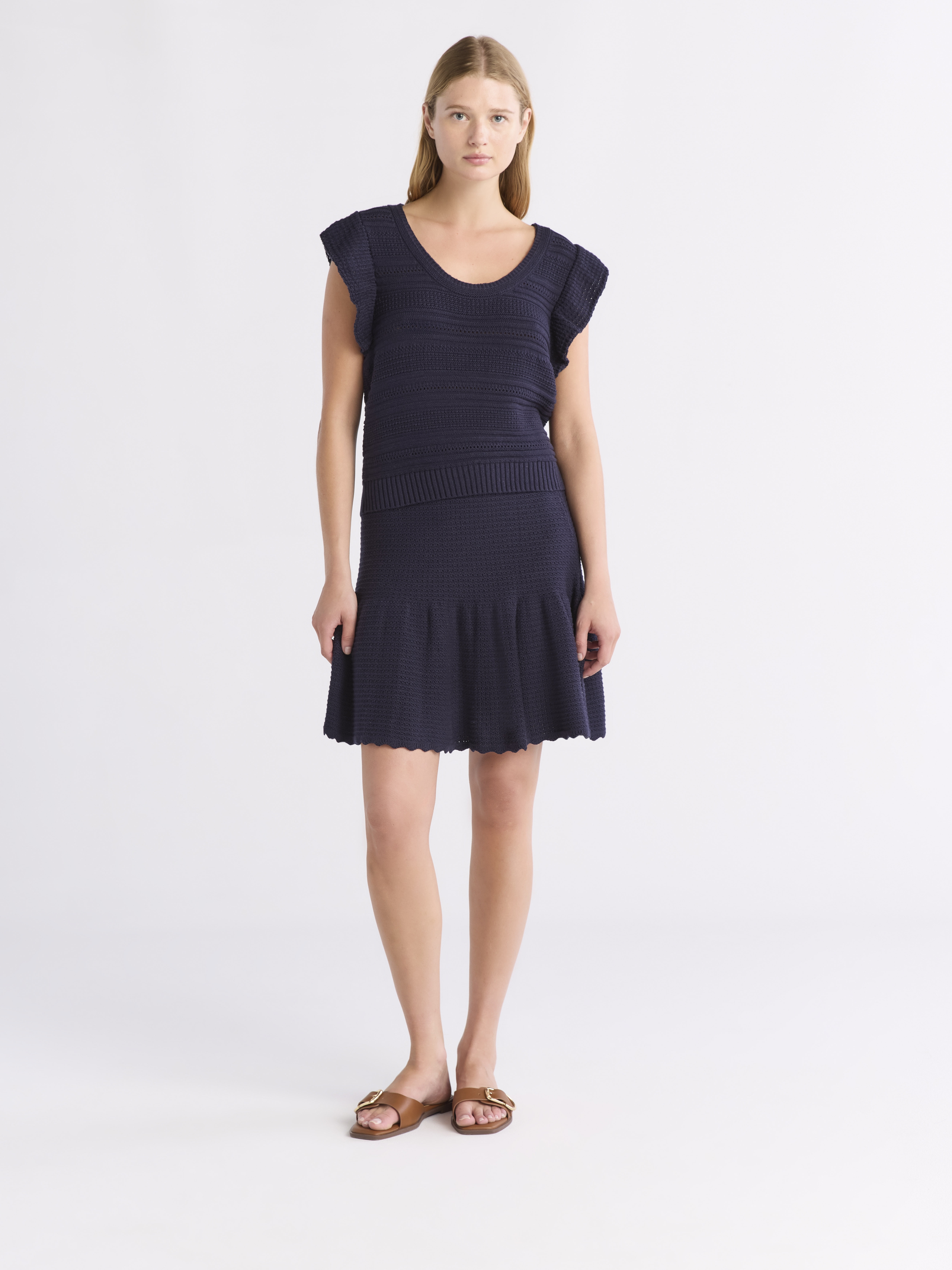 Free Assembly Women's and Women's Plus Pointelle Sweater Mini Skirt, Sizes XS-4X