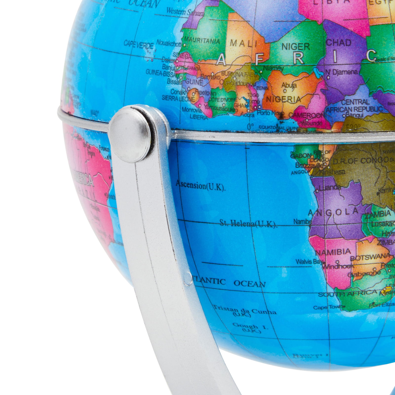 4” World Globe Earth Map Rotating Geography Ocean Classroom Learning Desk Decor
