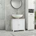 thumbnail image 3 of Demi Bonn 23" Bathroom Vanity with U-Shape Cut-Out and Adjustable Shelf, Pedestal Sink 2-Door Cabinet, Under Sink Cabinet, White, 3 of 11