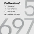 thumbnail image 4 of Adoorn 4 Inch Mailbox Numbers - Number 9, Silver Color, Each Sold Individually, Premium Metal Self Stick Address Numbers, Weatherproof Mailbox Numbers for Outside, 4 of 9