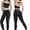 Black, variant on PISONIC Two Piece Womens Workout Set Backless Color Block Tank Tops Matching High Waist Leggings Gym Work Out Outfits