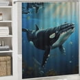 thumbnail image 6 of Orinice Whale Ocean Light Bathroom Decor Set with Hooks, Colorful Luxurious Polyester Fabric Shower Curtain Set, Waterproof Shower Curtain 69x72, 6 of 7