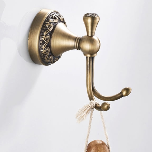 Bathroom hardware accessories European style base wall hook brass
