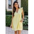 thumbnail image 2 of 2024 Combinaison Californienne Col en V Été Manches Courtes Robe en Dentelle Robe Décontractée Ajourée Robes de Soirée Femmes Robe d'Été Femmes FJH, 2 of 6