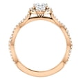 thumbnail image 2 of Pompeii 1 1/2 Ct Oval Halo Diamond Infinity Engagement Wedding Ring 14k Rose Gold, 2 of 4
