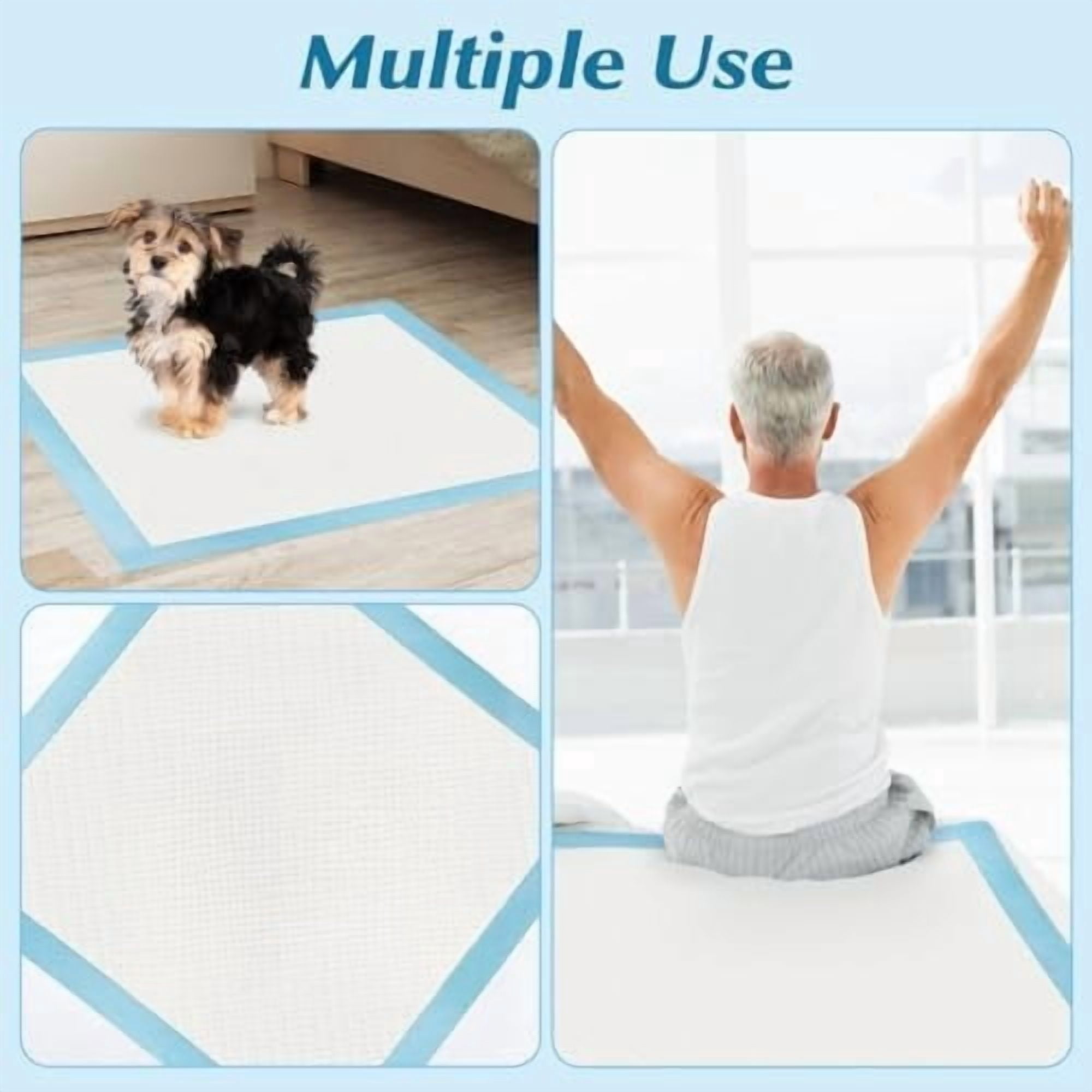 100 Count 22” x 22” Super Absorbency Disposable Underpads, Leakproof Quick Drying Disposable Pads for Baby, Puppy and Adults, Puppy Pads, Cat Pee Pads for Dogs, Potty Puppy Training Pads