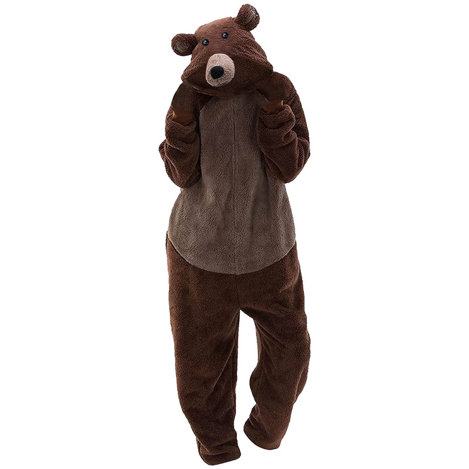 BONIXOOM Christmas Pajamas For Women Couples Christmas Pajamas Loungewear None Long Sleeve Sleep Pants Solid Brown L