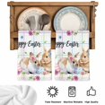 thumbnail image 5 of Easter Rabbits Kitchen Towels Set of 2, Cute Bunny Faisy Leaf Eggs Spring Colorful Plaid Absorbent Dish Towels for Kitchen, Microfiber Hand Towel, Quick Drying Tea Towel for Cleaning Dishcloths, 5 of 7