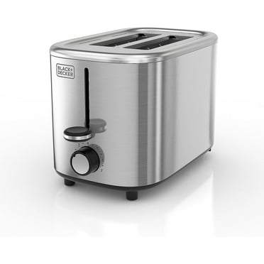 Open Box BLACK DECKER 2-Slice Toaster with 7 Toast Shade Settings, Extra-Wide Slots for Bagels, Stainless Steel Exterior Finish