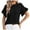 Black Tops for Women, variant on HAPIMO Women's Trendy Loose Tunic Pullover Dressy Solid Color Round Neck Shirts for Teen Girls Summer Tees Ruffle Sleeve Casual Relaxed Workout Blouses Black L