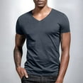 thumbnail image 2 of BinBiL V-Neck T-Shirts for Men - Royally Comfortable - Super Soft Premium Fabric - Well-Crafted Classic Fit Dark Gray XXXXXL(XXXXXL), 2 of 9