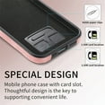 thumbnail image 6 of Compatible with iPhone 13 Pro Max Card Slot Back Case, 360 Degree Rotatable Ring Stand Plating Button PU Leather Support Magnetic Car Mount Phone Case Cover for iPhone 13 Pro Max, Pink, 6 of 13