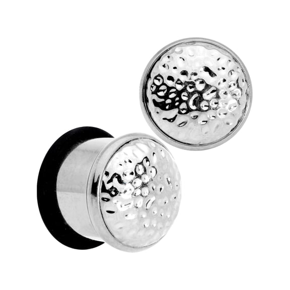 Body Candy 7/16" 2Pc Ear Plugs 316L Steel Hammered Finish Single Flare Ear Plug Gauges Set of 2 11mm