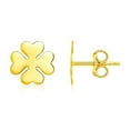 thumbnail image 1 of 14K Yellow Gold Four Leaf Clover Earrings, 1 of 1