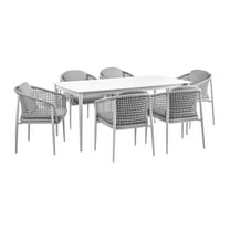 Rhodes Outdoor Patio 7 Piece Dining Set in Aluminum