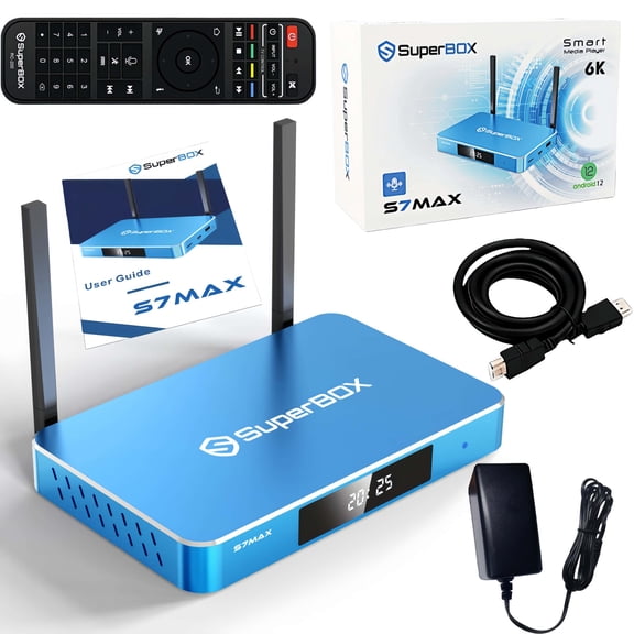 SuperBox S7MAX Latest TV Box, 4GB RAM 64GB ROM, Dual-Band WiFi, Voice Remote, 6K Media Player, Powerful Media Box with 7-day Time Shift