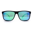 thumbnail image 5 of Mens Polarized Color Mirror Windbreaker Horn Rim Plastic Sunglasses Black - Teal Mirror, 5 of 8